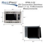 RecPro RV Stainless Steel Convection Microwave 1.1 cu ft