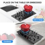 Nafewin 2-Burner Propane Gas Cooktop with Glass Top