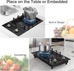 GIHETKUT 2 Burner Gas Cooktop for Outdoor Use