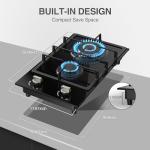 GIHETKUT 2 Burner Gas Cooktop for Outdoor Use