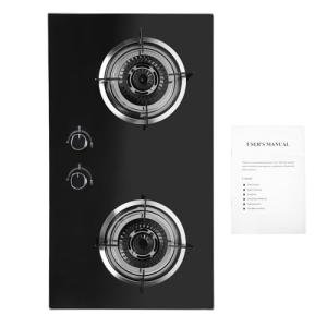 2-Burner Propane Gas Cooktop with Glass Surface