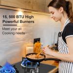 2-Burner Propane Gas Cooktop with Glass Surface