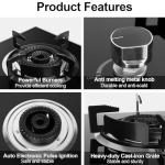 2-Burner Propane Gas Cooktop with Glass Surface