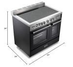 Verona 36-Inch Electric Double Oven Range - Matte Black