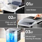 DUMOS Portable Ice Maker, 26lbs/24H, Self-Cleaning