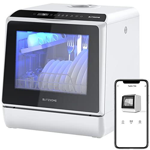 Compact WiFi Portable Countertop Dishwasher with 6 Programs