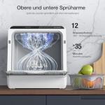 Compact WiFi Portable Countertop Dishwasher with 6 Programs