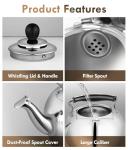 Dclobtop 2.3 Quart Whistling Stovetop Tea Kettle