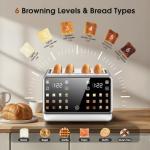 4-Slice Stainless Steel Touchscreen Toaster with Settings