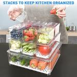 Pomeat 10 Pack Stackable Fridge Organizer Bins