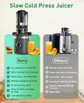 GlowWise Cold Press Juicer with Large Chute