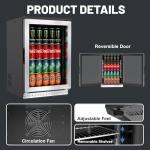 ChillFoce 20 Inch Beverage Fridge with Glass Door