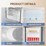 Upstreman 7.1 Cu.Ft Bottom Freezer Refrigerator
