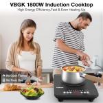 VBGK 1800W Portable Induction Cooktop with Timer