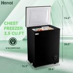 Compact Black Chest Freezer with Adjustable Thermostat