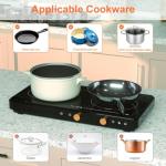 Portable Double Induction Cooktop with Griddle Pan