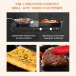 Portable Double Induction Cooktop with Griddle Pan