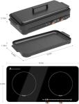 Portable Double Induction Cooktop with Griddle Pan