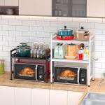 Adjustable 2-Tier Microwave Oven Rack Organizer