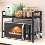 Adjustable 2-Tier Microwave Oven Rack Organizer
