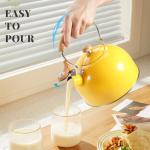 Yellow Stainless Steel Whistling Tea Kettle 2.6QT