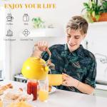 Yellow Stainless Steel Whistling Tea Kettle 2.6QT