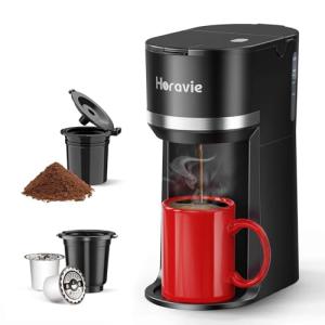 Horavie Mini Single Serve Coffee Maker, Black