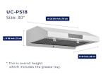 Hauslane 30 Inch Stainless Steel Under Cabinet Hood