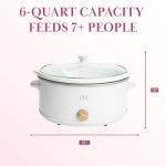 Paris Hilton 6-Quart Manual Slow Cooker, White