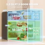 Frestec 3.2 Cu.Ft. Mini Fridge with Freezer