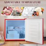 HOMCOM Compact 1.1 Cu.Ft Mini Freezer - Red