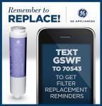 GE GSWF Refrigerator Water Filter Reduces Lead & Impurities