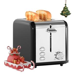 HealSmart 2-Slice Stainless Steel Toaster with 6 Settings