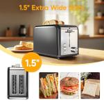 HealSmart 2-Slice Stainless Steel Toaster with 6 Settings