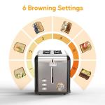HealSmart 2-Slice Stainless Steel Toaster with 6 Settings