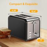 HealSmart 2-Slice Stainless Steel Toaster with 6 Settings