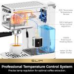 CHULUX Slim Espresso Machine with Milk Frother