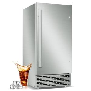 Under Counter Ice Maker - 120 lbs/Day, Stainless Steel