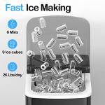 Compact Self-Cleaning Countertop Ice Maker Machine