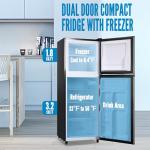WANAI 5.0 CU.FT. Dual Door Fridge and Freezer