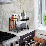 Expandable Kitchen Organizer Rack with Hooks