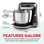 Dash Electric Stand Mixer with Stainless Steel Bowl