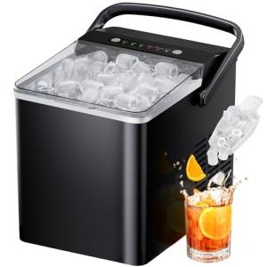 Portable Ice Maker with Self-Cleaning Feature