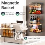 Magnetic 3-Tier Fridge Shelf with Bamboo Top