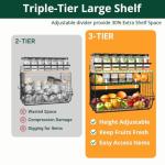 Magnetic 3-Tier Fridge Shelf with Bamboo Top