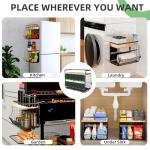 Magnetic 3-Tier Fridge Shelf with Bamboo Top