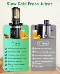 GlowWise Cold Press Juicer with Extra Wide Chute