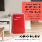 Crosley Retro Mini Fridge 3.2 CuFt Red