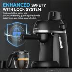 Compact Espresso and Cappuccino Machine with Steam Wand