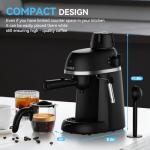 Compact Espresso and Cappuccino Machine with Steam Wand